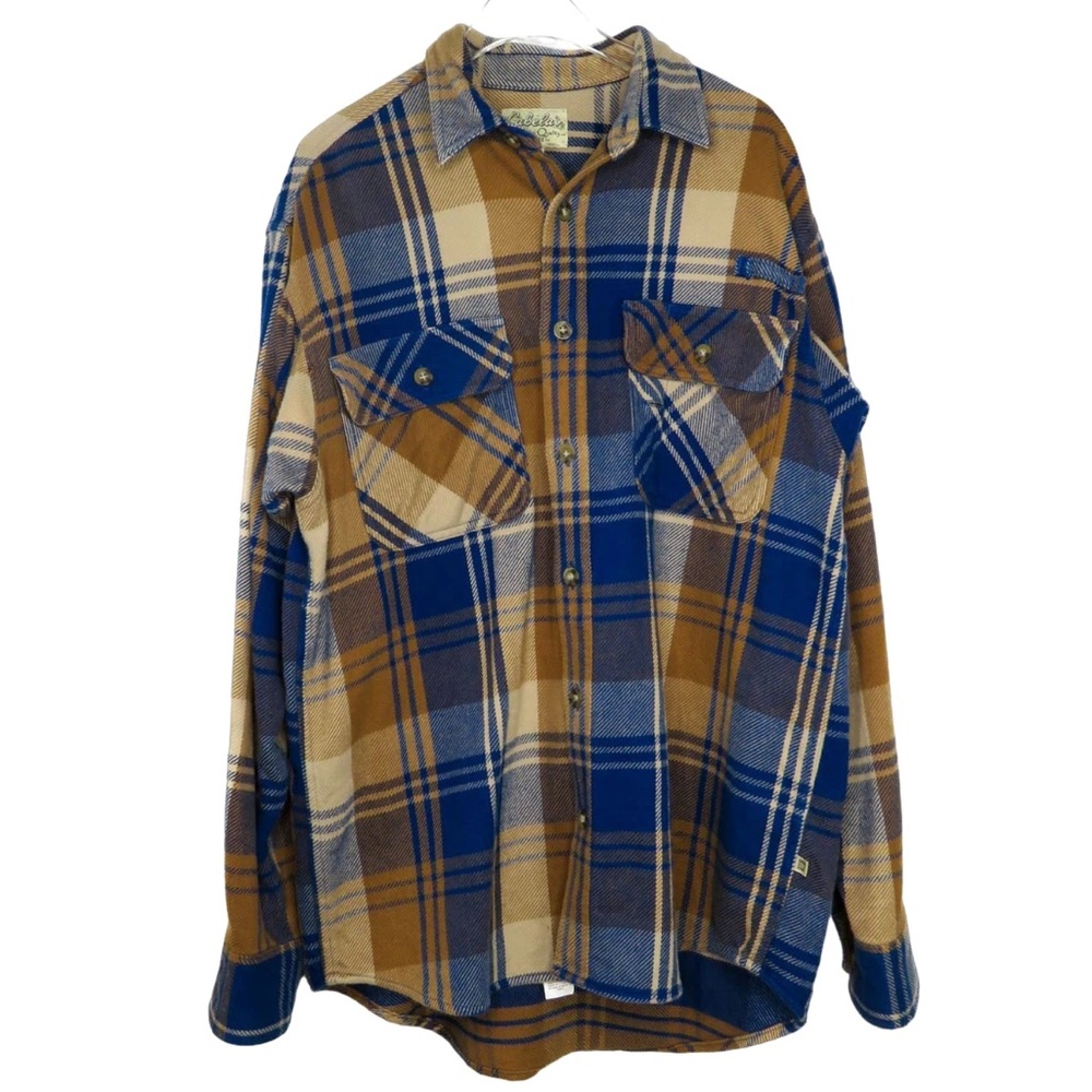 NWT Cabela’s Legendary Quality Blue Flannel Shirt Men’s 5XL sandstorm plaid
